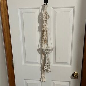 3 Cream Macrame Wall Hangings for Plants